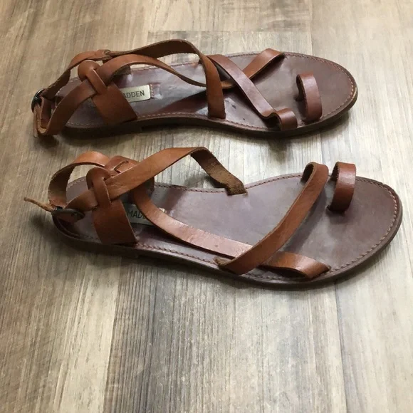 Steve Madden brown leather sandals 7.5 - Picture 3 of 4